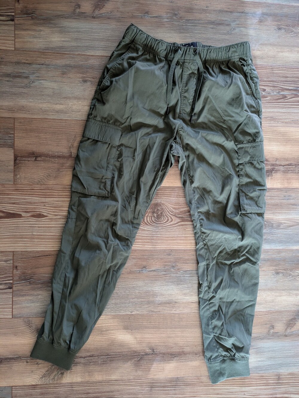H&M Forest Green Slim Fit Elastic Waist Cargo Jogger Pants Medium